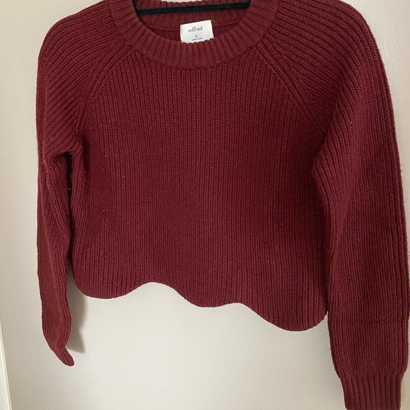 Wilfred Aritzia Sardou Sweater IN BURGUNDY - Picture 3 of 4